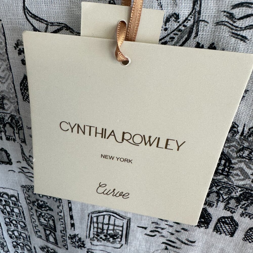 Cynthia‎ Rowley 100% Linen Womens 2X Florence Italy Print Top Romance European - Picture 4 of 7